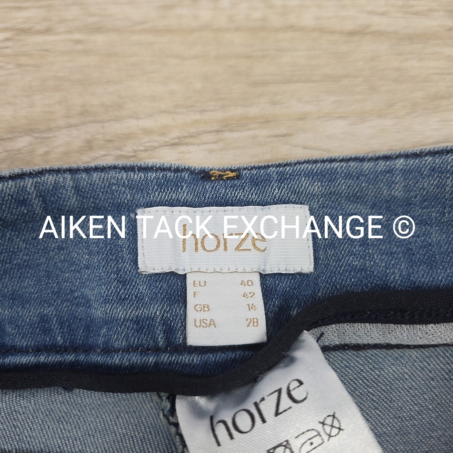 Horze Silicone Grip Full Seat Denim Breeches, Size 28