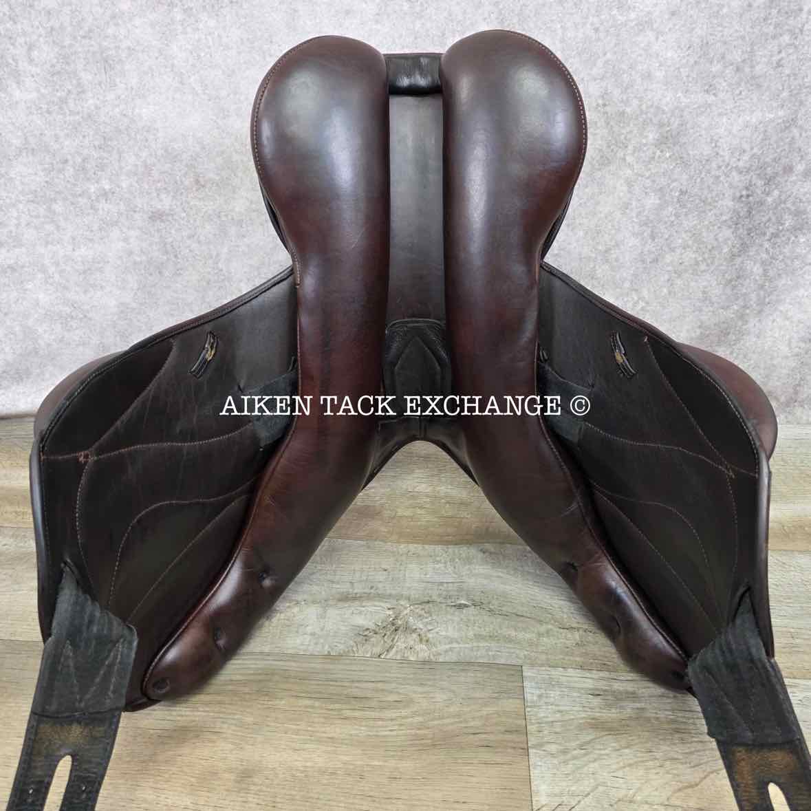 2012 Marcel Toulouse Marielle Monoflap Jump Saddle, 17.5" Seat, Genesis Adjustable Tree, Wool Flocked Panels