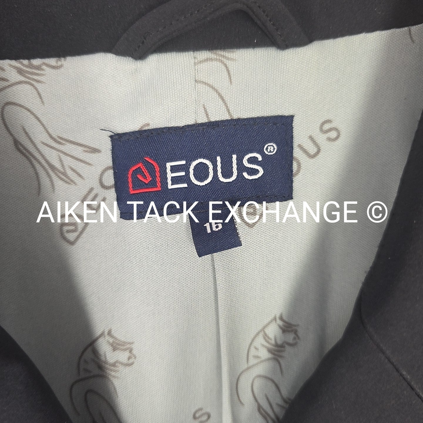EOUS Dressage Show Coat, Black, Machine Washable, Women's Size 16