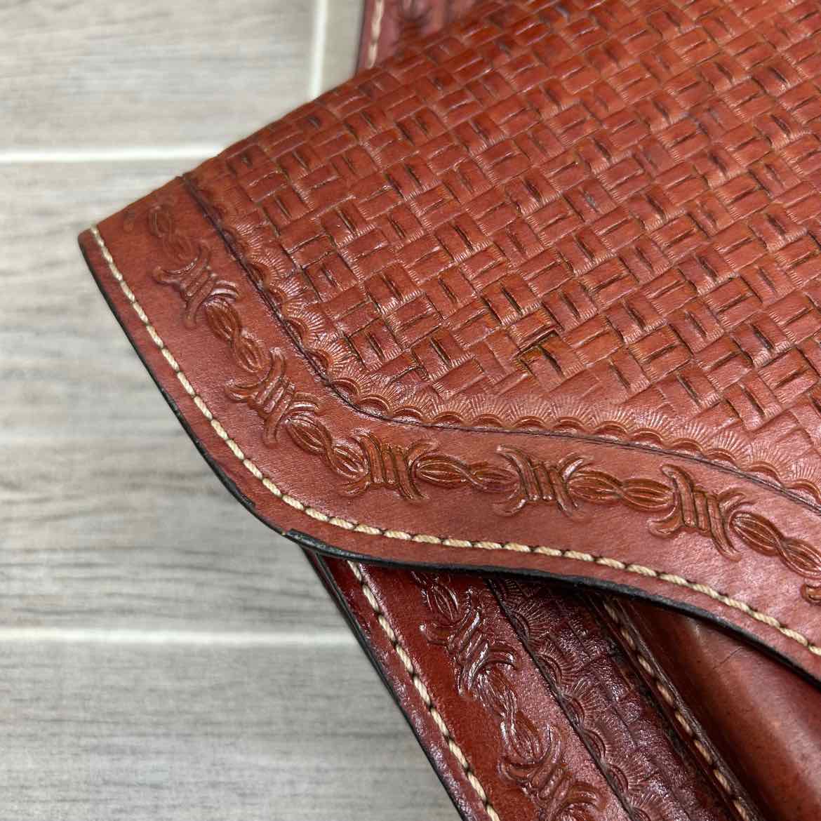 Tooled Leather Saddle Bag