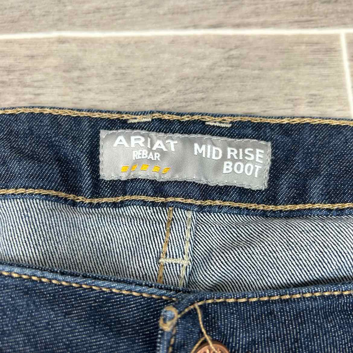 Ariat Rebar Mid Rise Boot Cut Jeans, Size 33 R