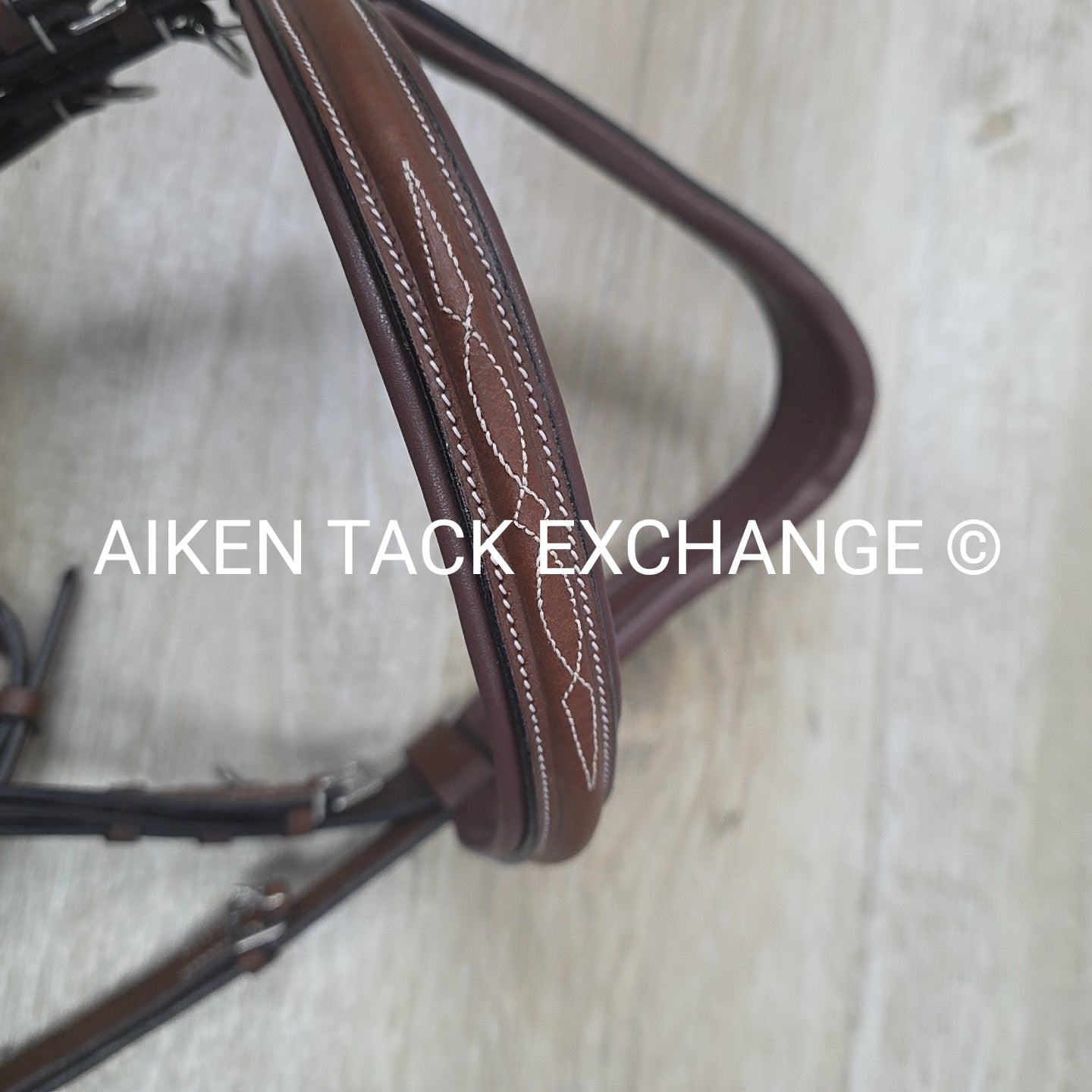 HDR Pro Mono Crown Fancy Stitch Padded Bridle with Reins, Brown, Oversize