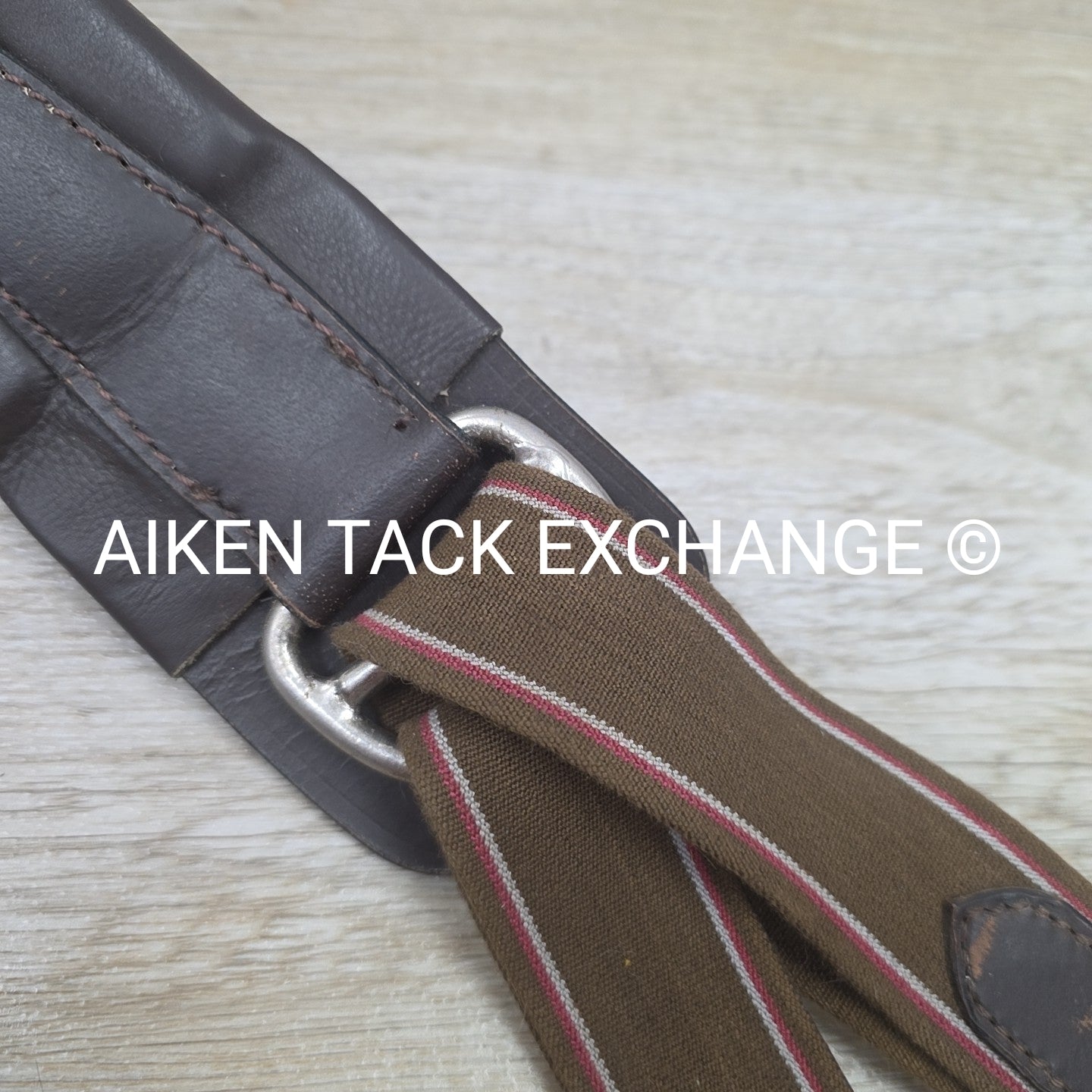 Leather Double End Elastic Equalizer Girth, Brown, 48"