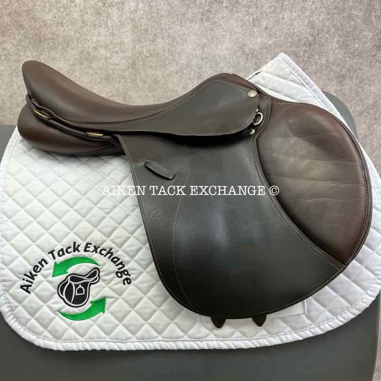 **SOLD** 2008 Pessoa Legacy XP Close Contact Jump Saddle, 17.5" Seat, Adjustable Tree - XCH Changeable Gullet, Wool Flocked Panels