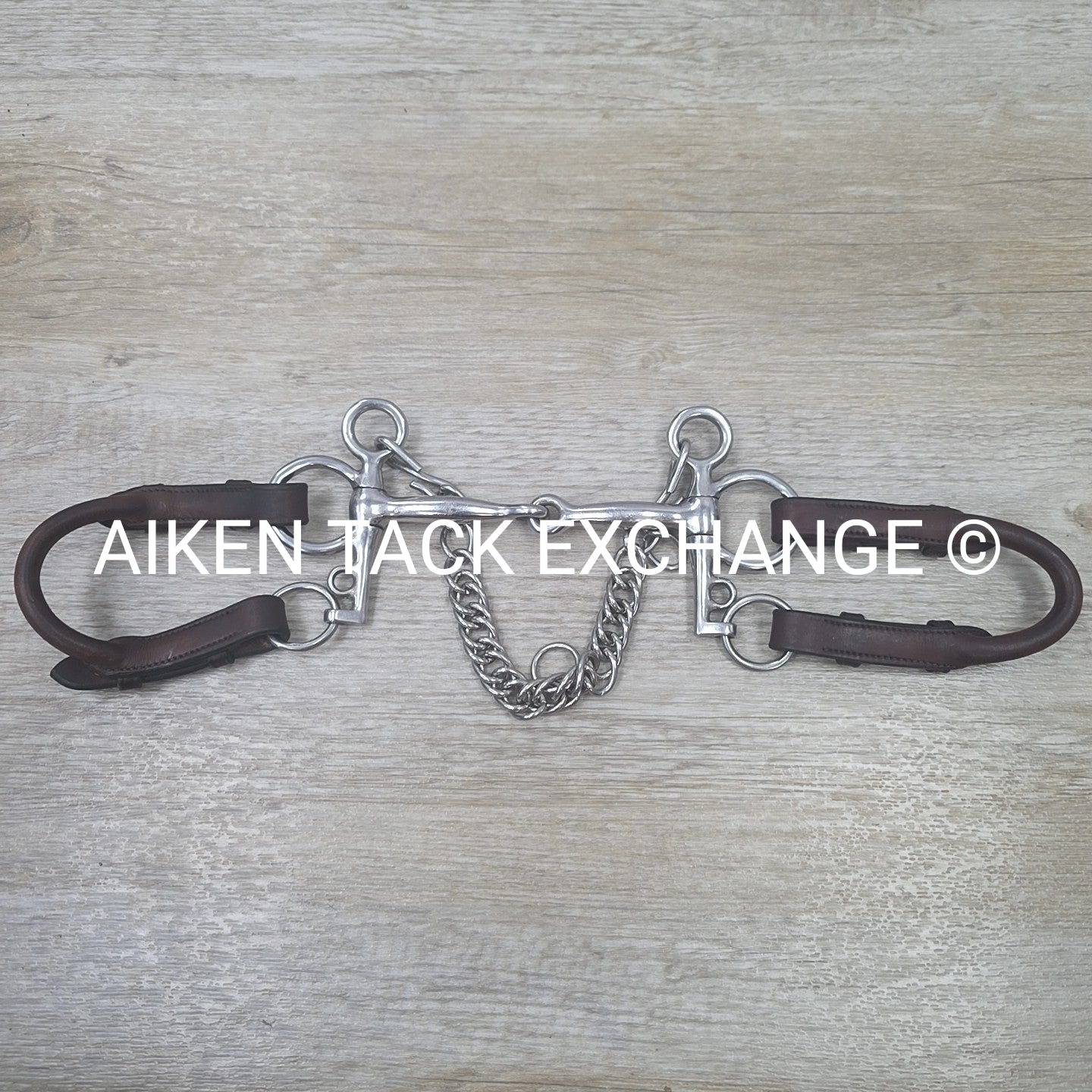 Single Joint Short Shank Pelham Bit with Leather Bit Converters 5"