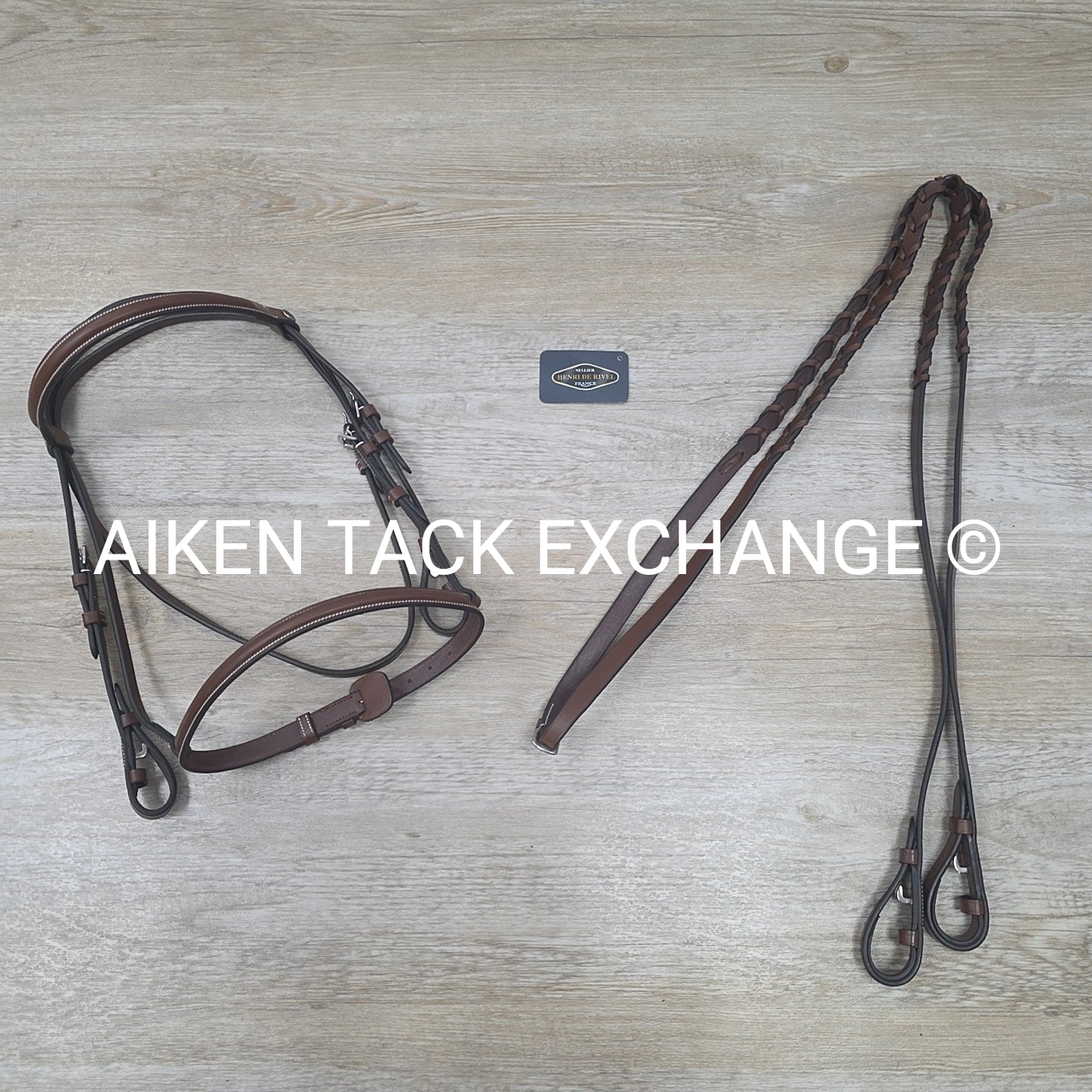 HDR Advantage Plain Raised Bridle with Reins, Oakbark, Size Pony