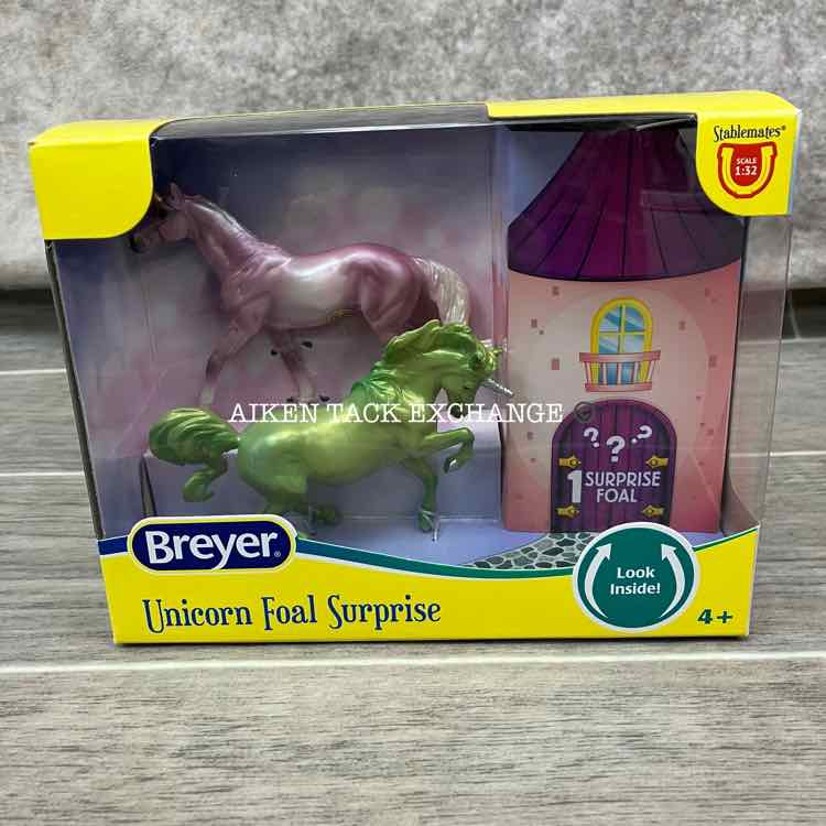 Breyer Unicorn Foal Surprise, Green & Pink