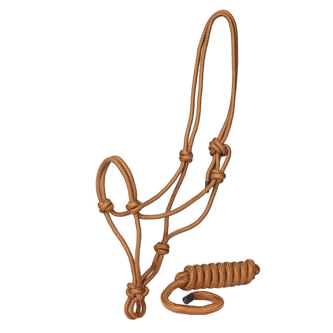 TuffRider Rugged Rope Halter with Matching Lead: Green / Horse