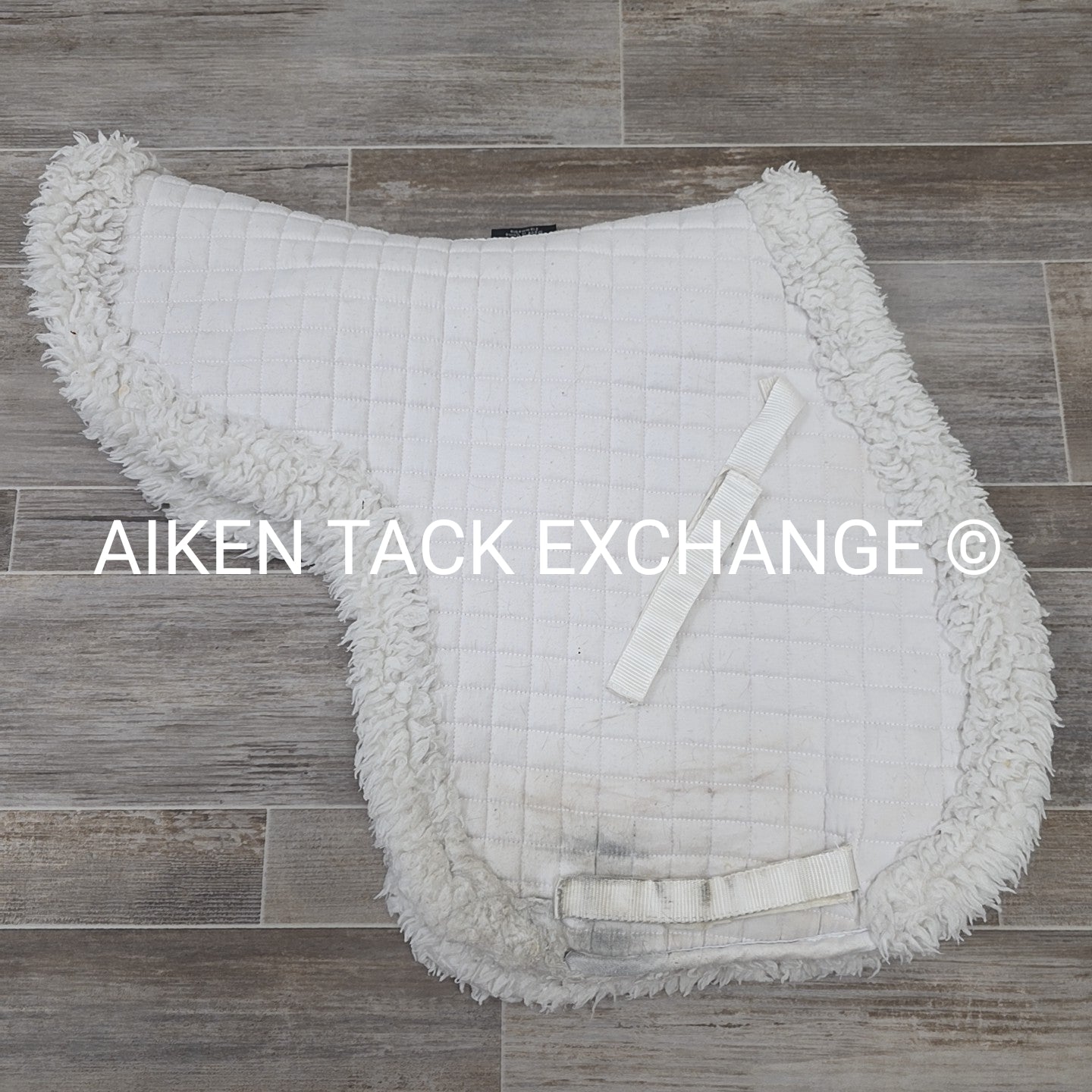 Shires Fleece Shaped Saddle Pad, White, Size Large