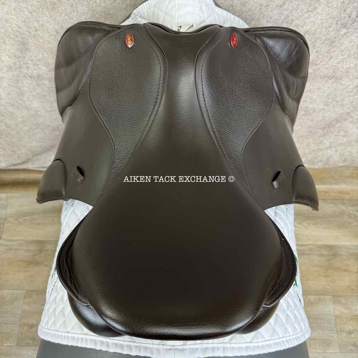 Kent & Masters S-Series MJJ Jump Saddle, 17.5" Seat, Adjustable Tree - Changeable Gullet, Wool Flocked Panels