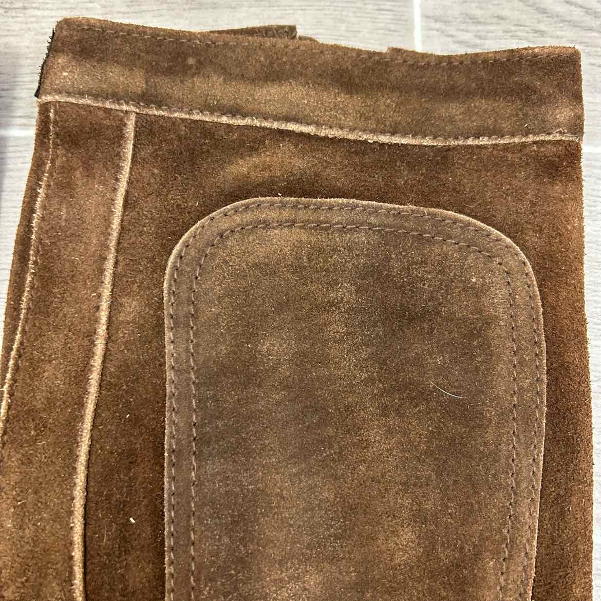 Mary's Tack & Feed Suede Half Chaps, Brown, Size Small