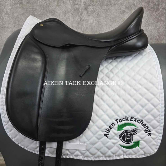 2004 Bates Caprilli Dressage Saddle, 18" Seat, Adjustable Tree - Changeable Gullet, Wool Flocked Panels