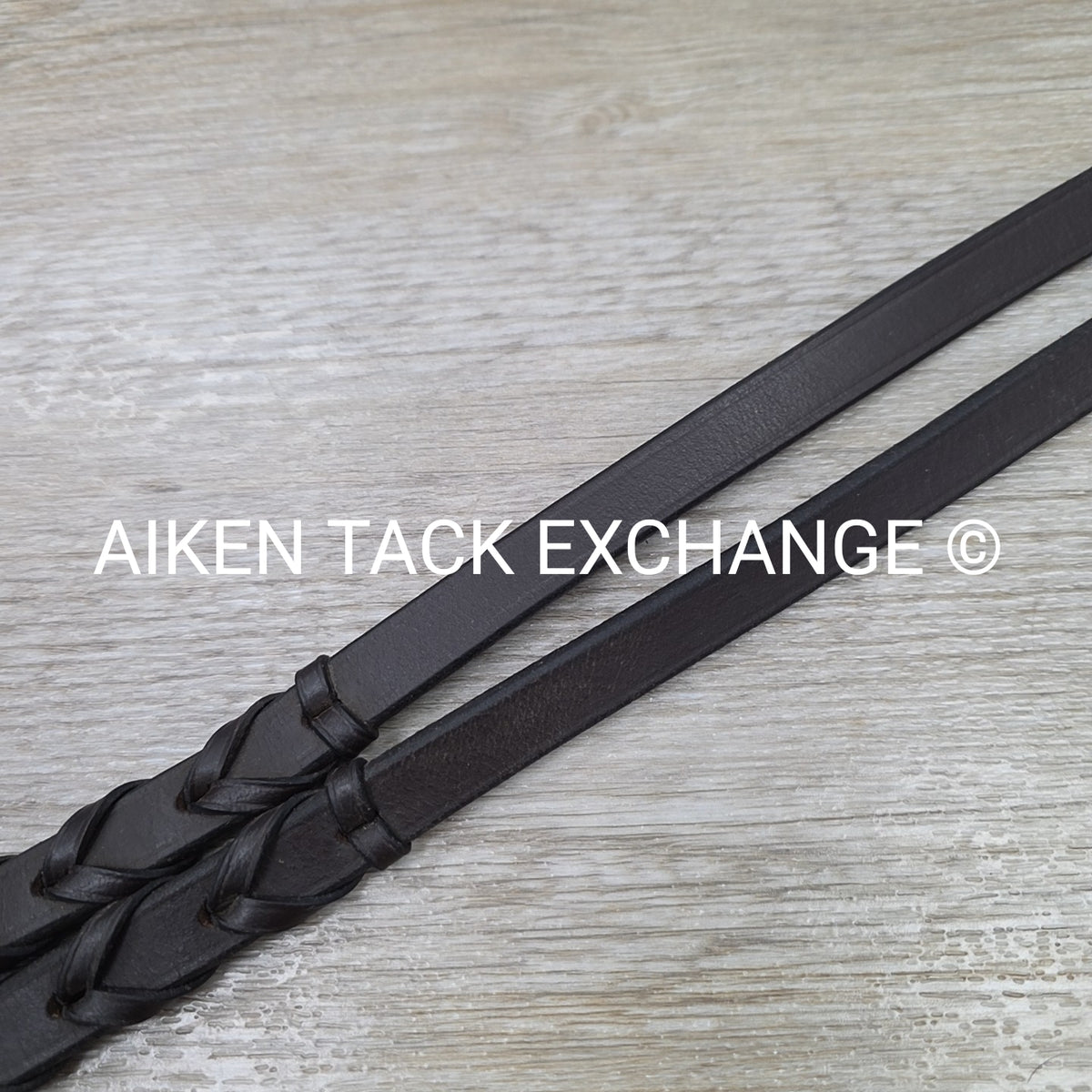 Flat Laced Reins, Brown, 56"