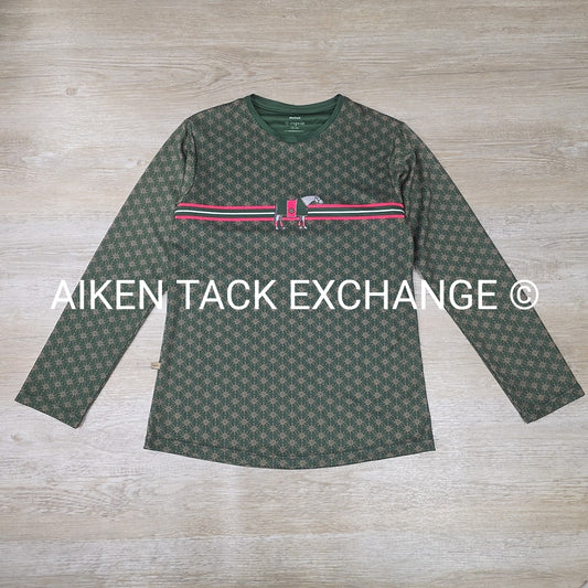 Espoir Equestrian Long Sleeve Top, Size Medium
