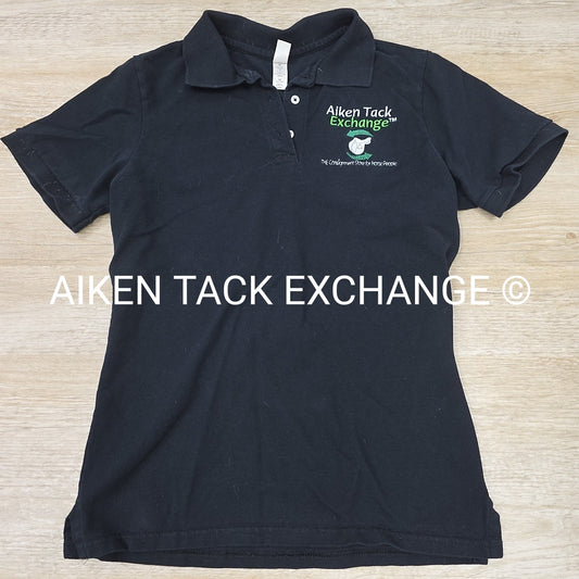 Short Sleeve Collared Polo Shirt with ATE Logo, Women's Size Medium