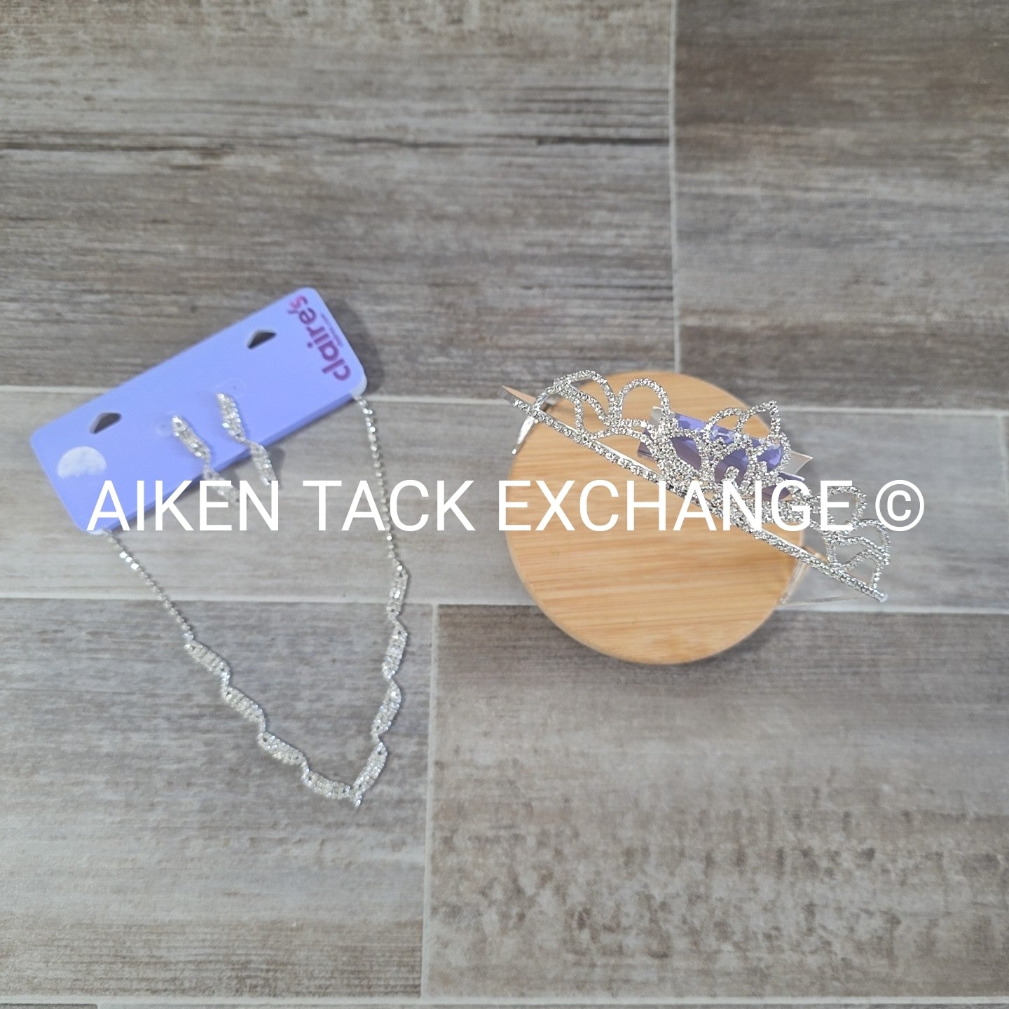 Claire's Bundle - 1 Tiara, 1 Set of Earrings, 1 Necklace