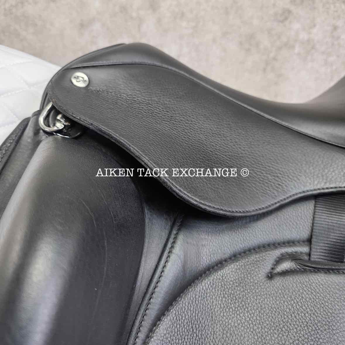 2023 Envy by Custom Saddlery Aurora Monoflap Dressage Saddle, 17.5" Seat - Short Flap, Adjustable Tree, Wool Flocked Panels