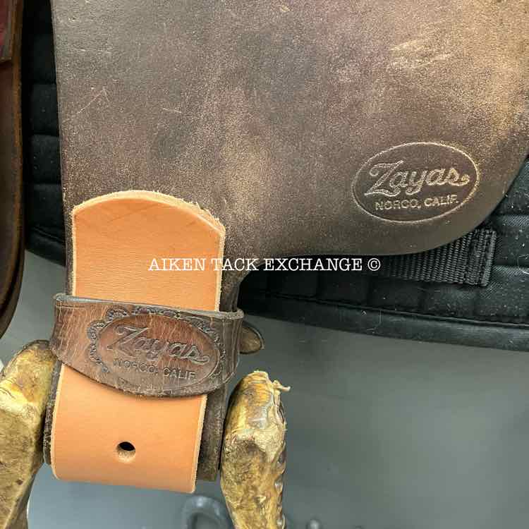 Zayas Western Saddle, 17" Seat, Wide Tree - Full QH Bars