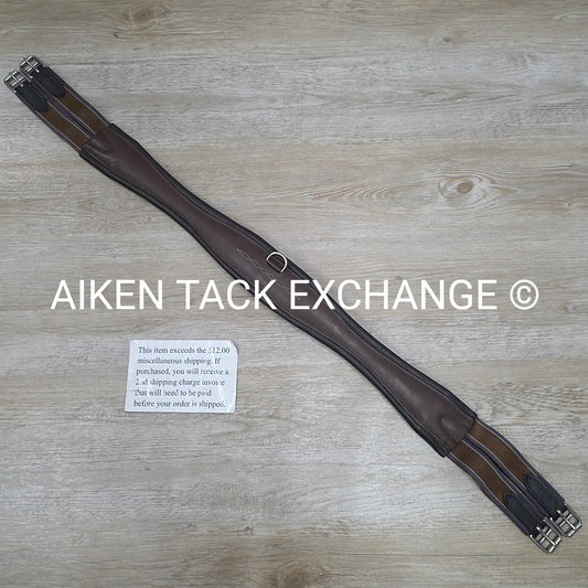 Stubben Leather Girth with Double End Elastic, Brown, 47" (120 cm)