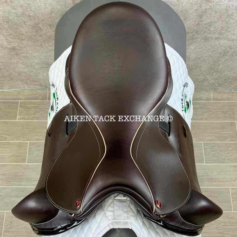 2022 MaxFlex Picasu Monoflap Dressage Saddle, 18" Seat, Flex Tree - Wide Fit, Wool Flocked Pony Panels
