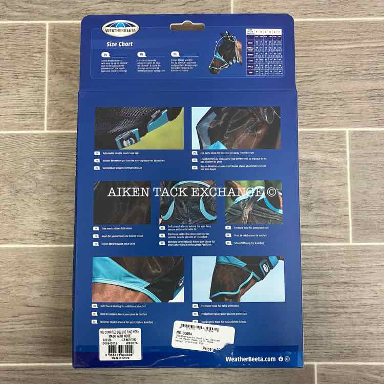 Weatherbeeta Deluxe Fine Mesh Fly Mask No Ears with Nose, Size Cob