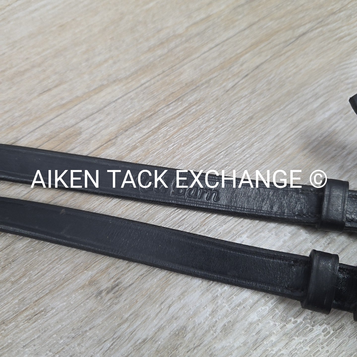 KL Select Red Barn Calf Lined Reins, Black, Size Full