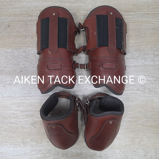 Derby Originals Leather Front & Hind Boot Set, Neoprene Lined, Brown, Size Full