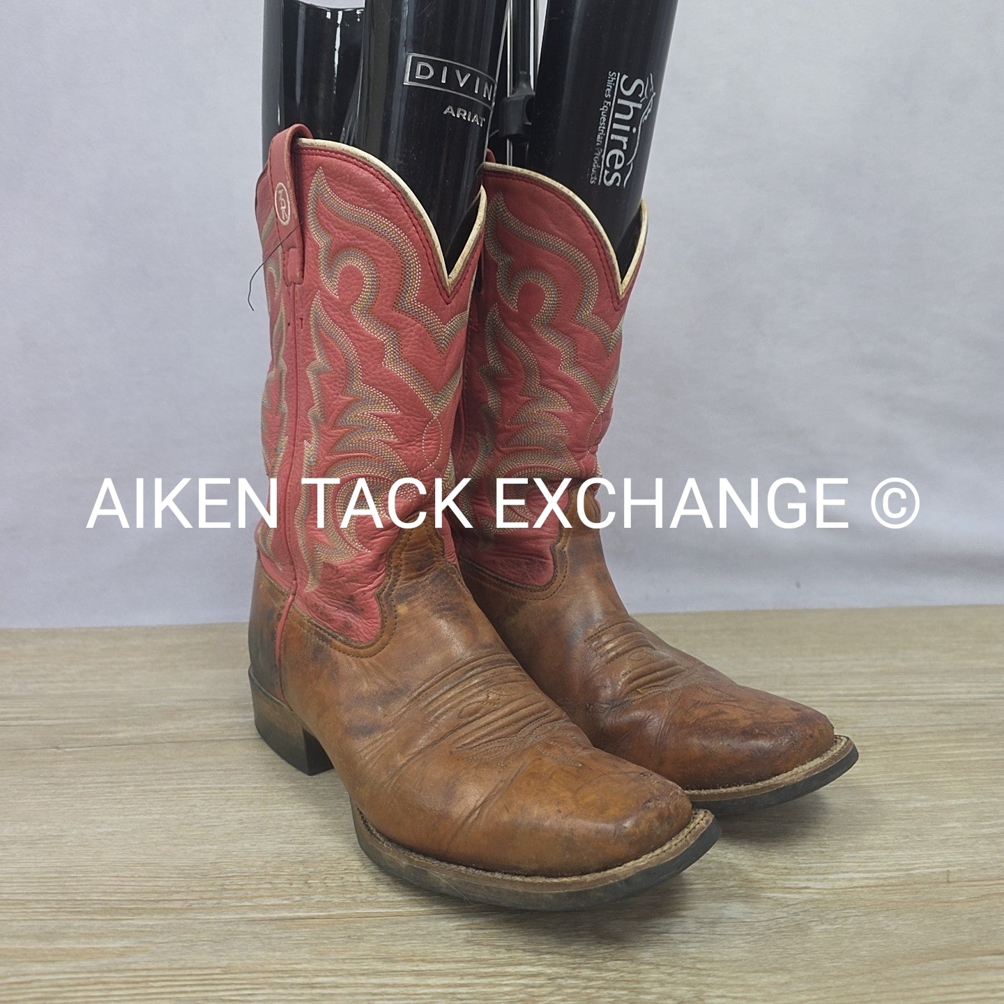 Tony Lama Square Toe Western Boots, Size 9