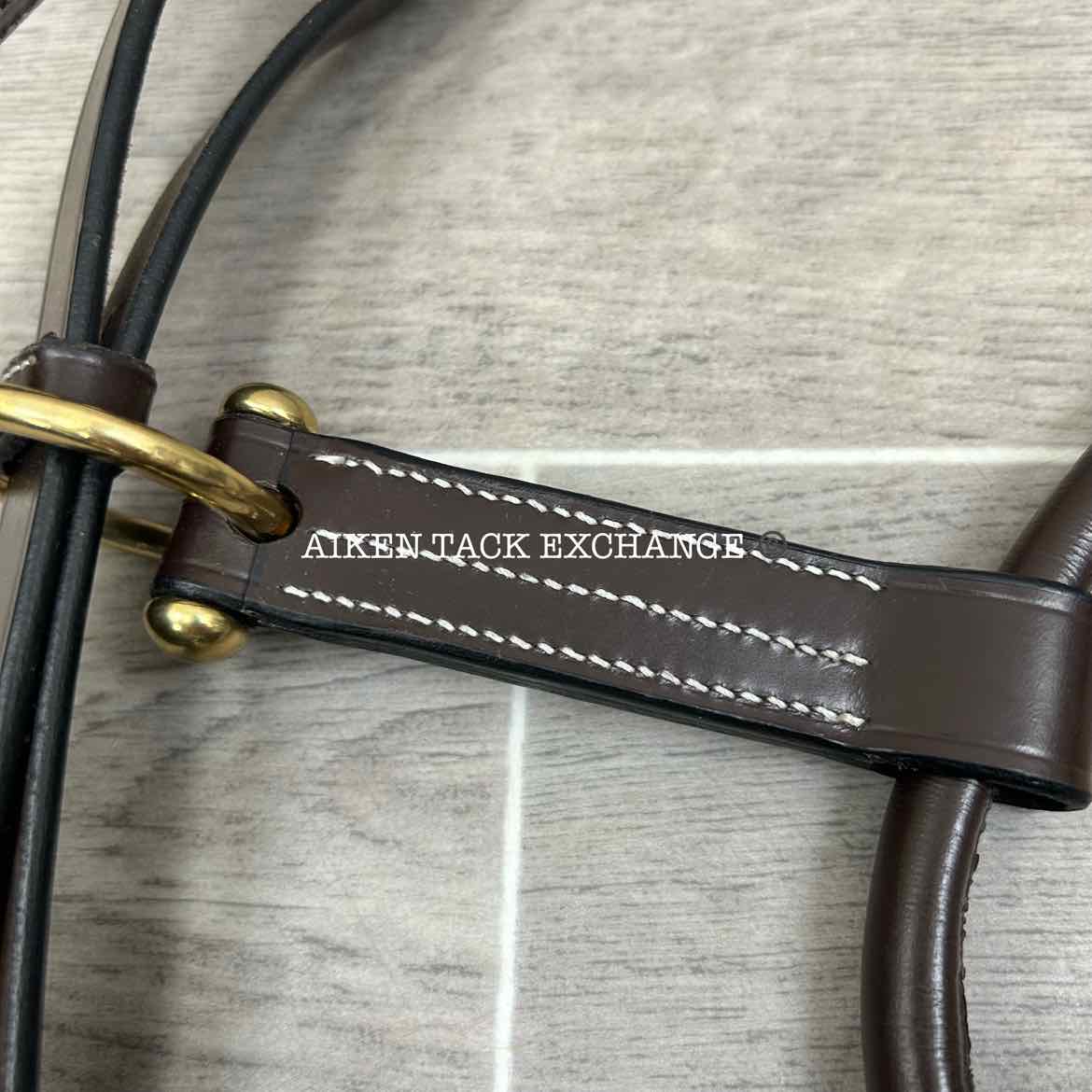 KL Select Black Oak Pine Leather Halter, Brown/Brass, Size Full