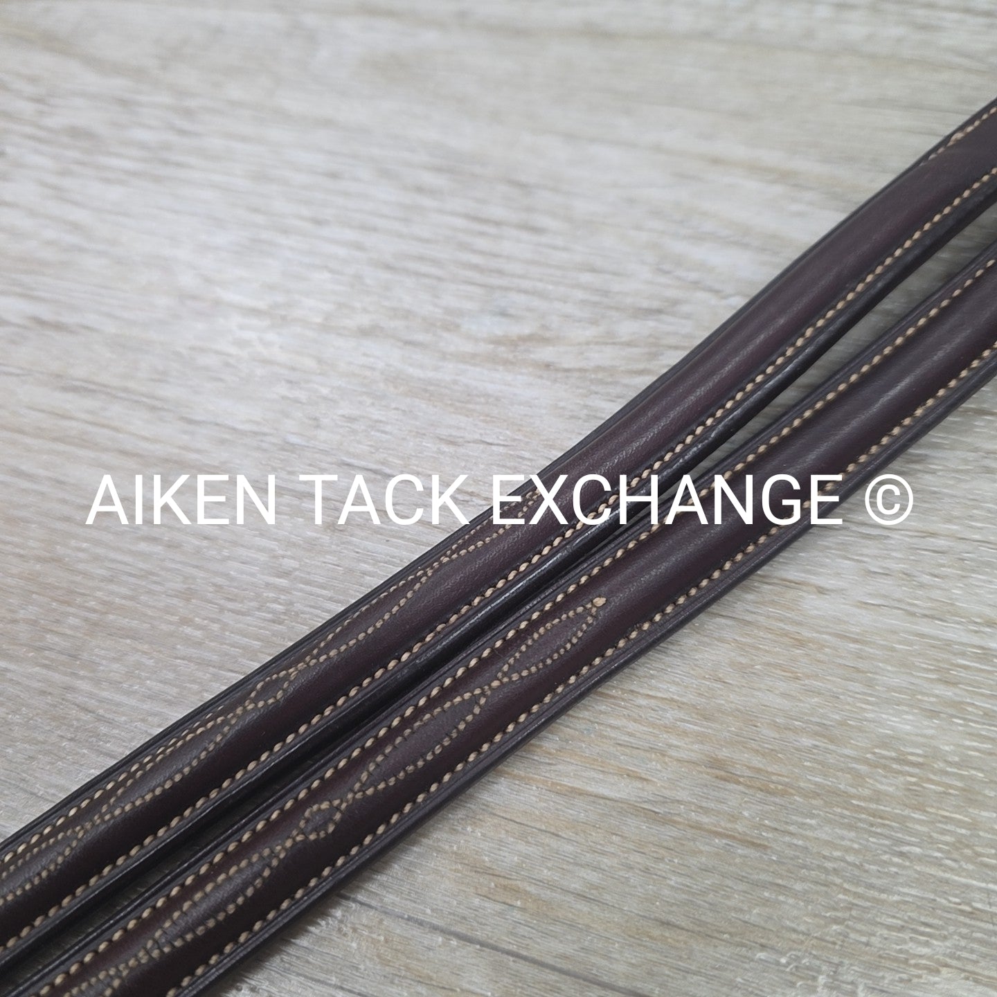 Fancy Stitched Laced Reins, Brown, 56"