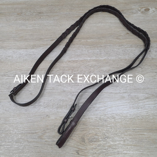 KL Select Flat Laced Reins, Brown, 58"