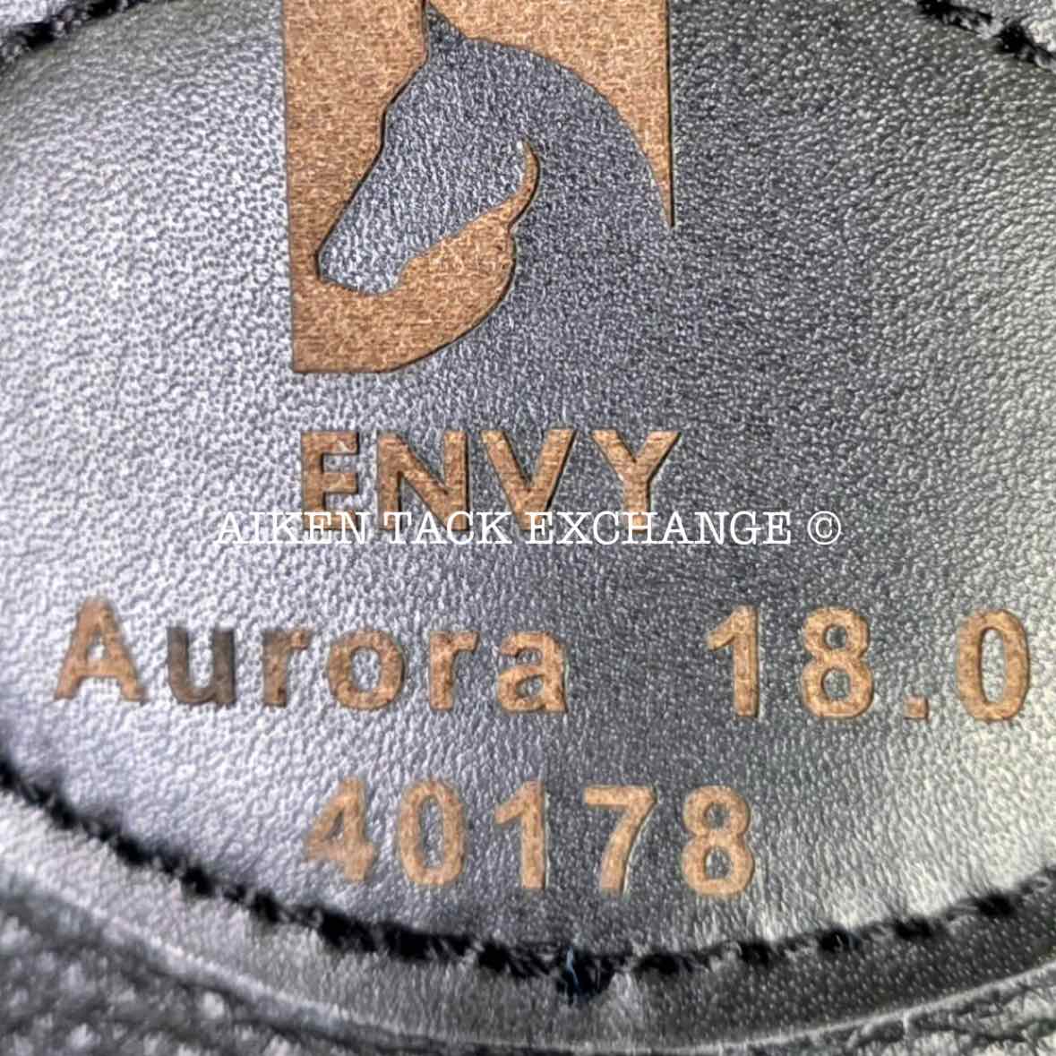 2023 Envy by Custom Saddlery Aurora Monoflap Dressage Saddle, 18" Seat, Adjustable Tree, Wool Flocked Panels