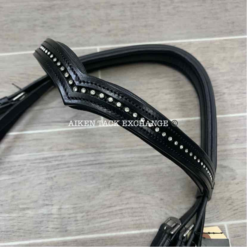 KL Select KL Italia Pirouette Flash Dressage Bridle with Reins, Oversize