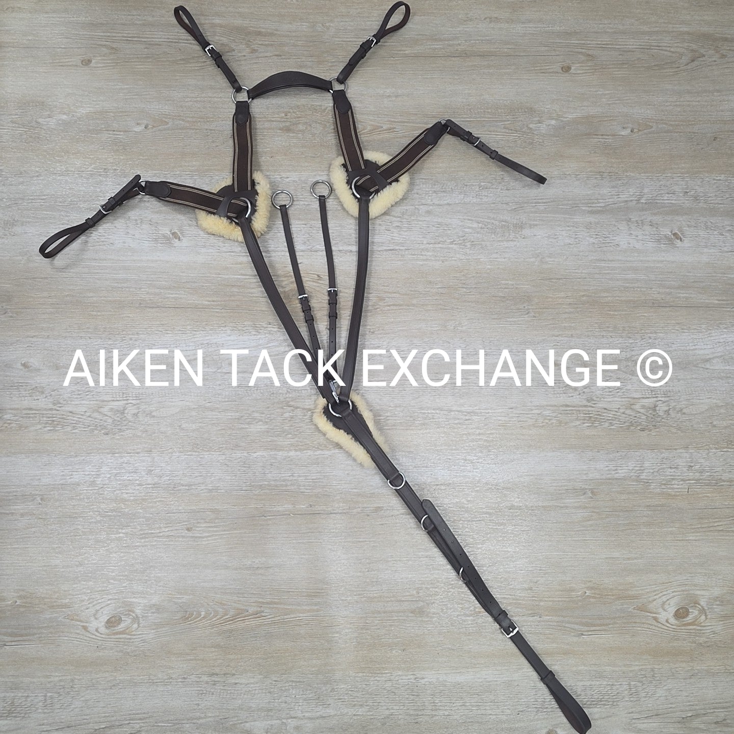 Shires Avignon 5 Point Breastplate with Running Attachment, Brown, Size Full