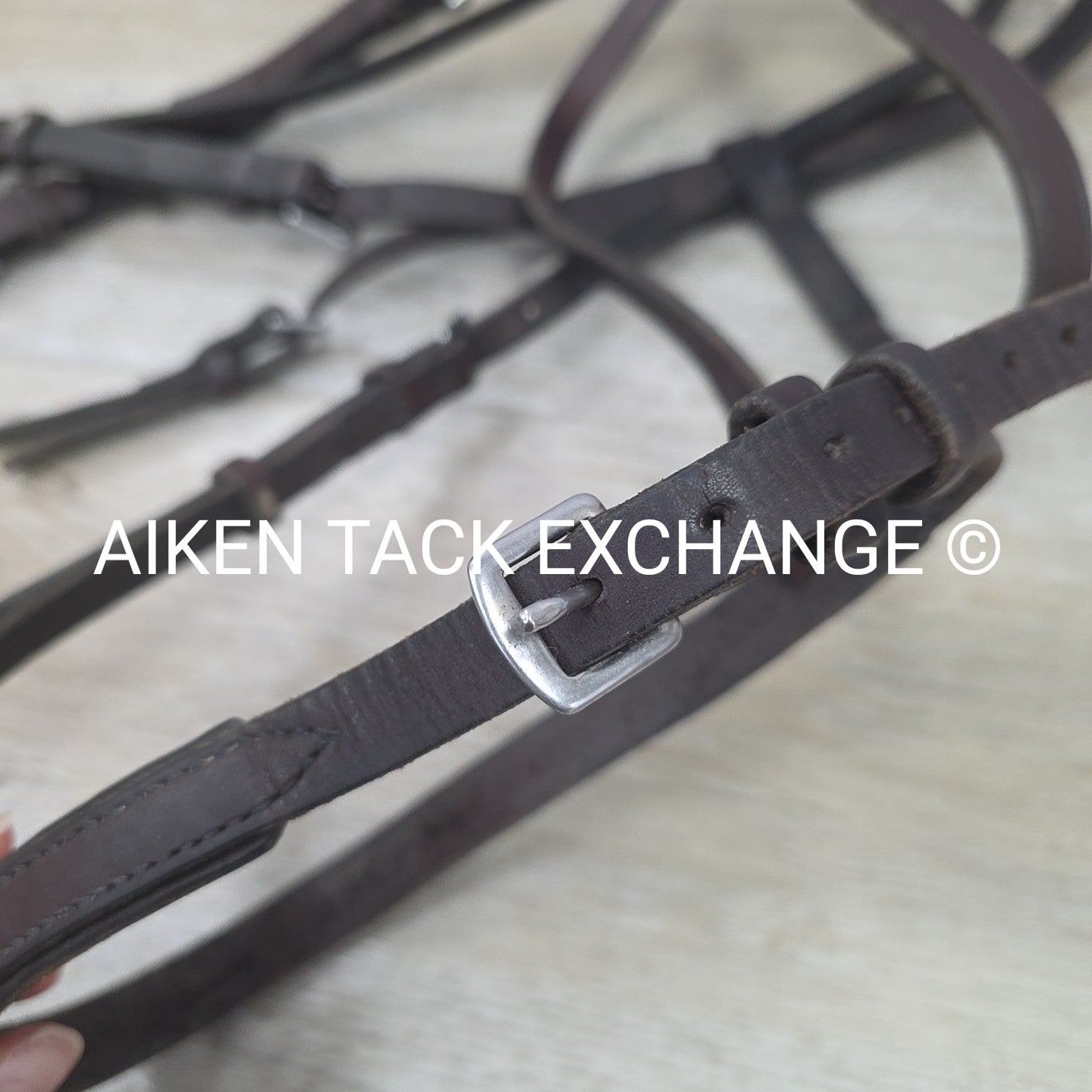 Plain Raised Heavy Duty Bridle, No Reins, Brown, Oversize