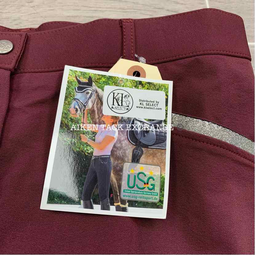 KL Select USG "Meghan" Silicone Full Seat Breeches, Size 32