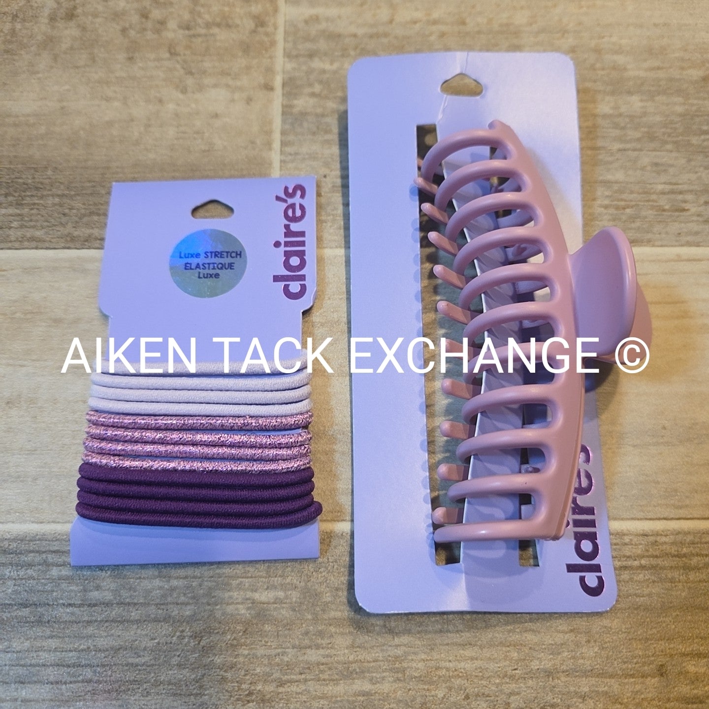 Claire's Hair Bundle - 1 Claw Clip, 1 Pack of Hair Ties