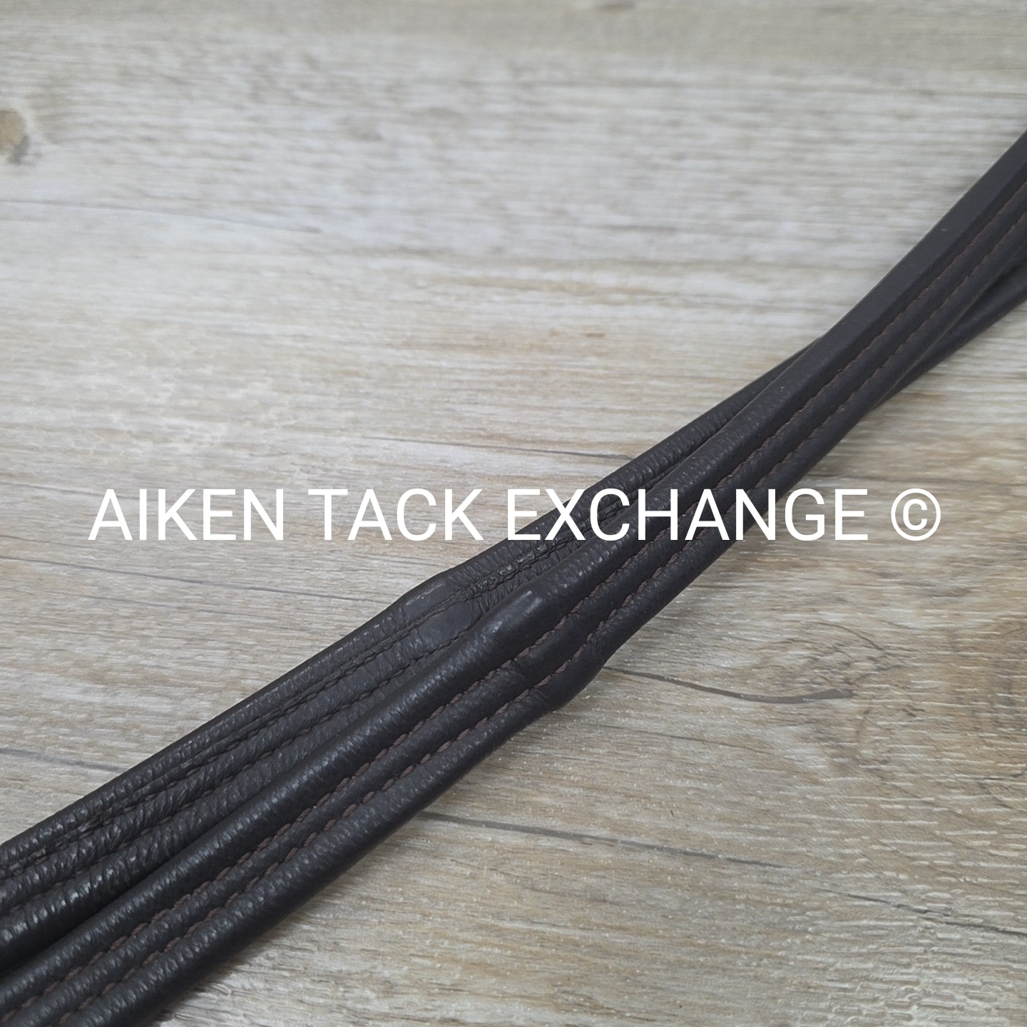 Flexible Fit Padded Leather Reins, Brown, Cob