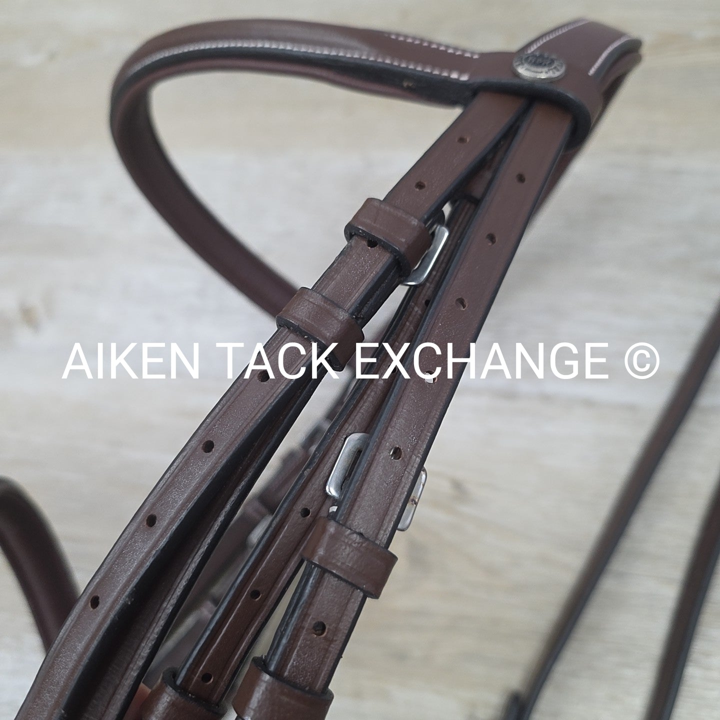 HDR Pro Mono Crown Fancy Stitch Padded Bridle with Reins, Brown, Size Full/Horse