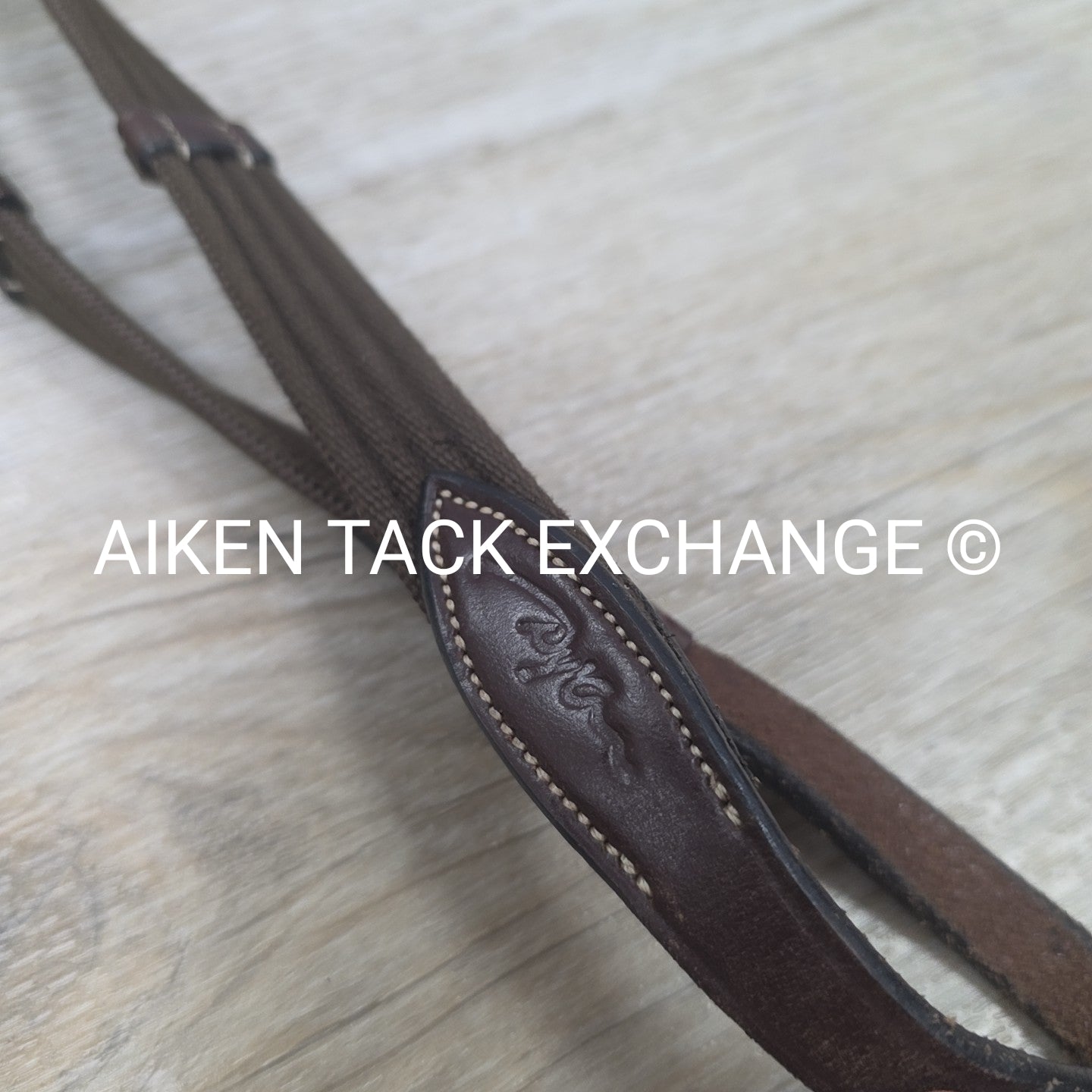 Dy'on Fancy Stitched Cotton Web Reins, Brown, Size Full