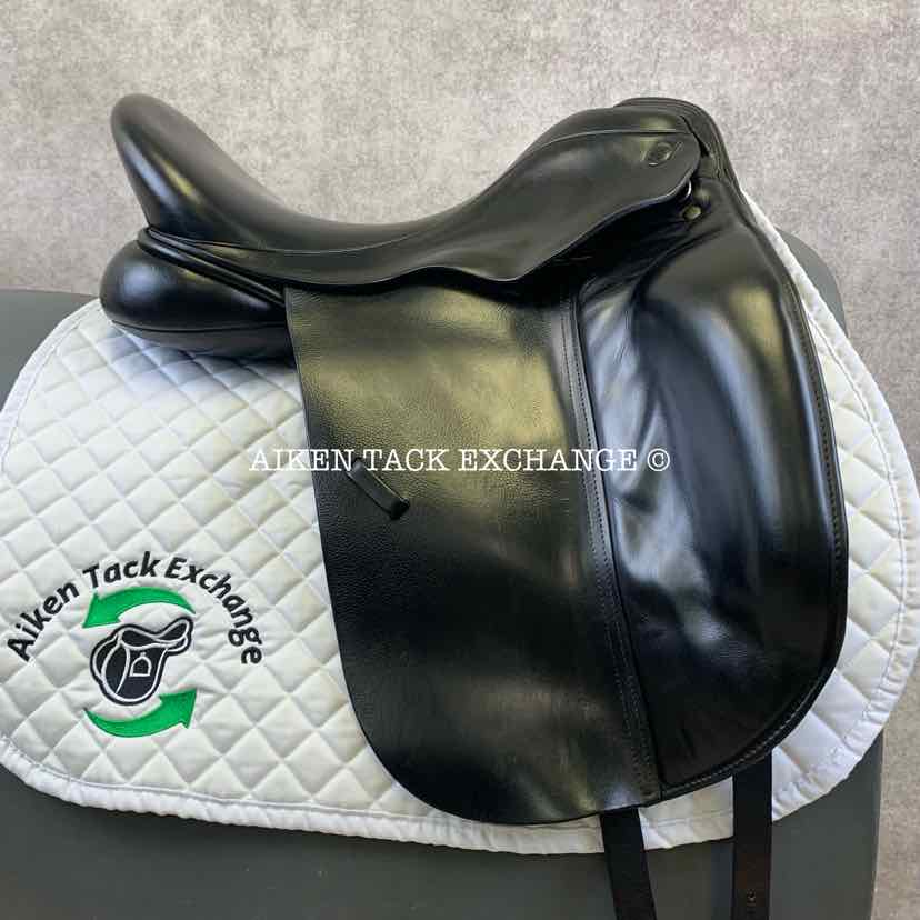 2008 Trilogy Verago Elite Dressage Saddle, 18" Seat, Wide Tree, Wool Flocked Panels