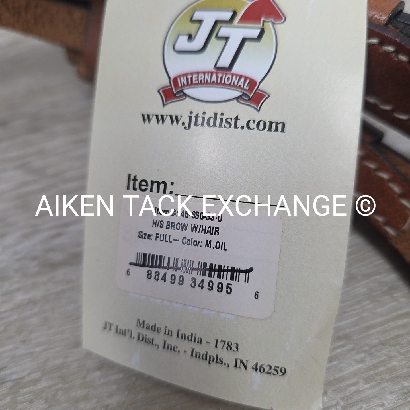 Royal King Browband Headstall with Hair Overlay, Brown, Size Full