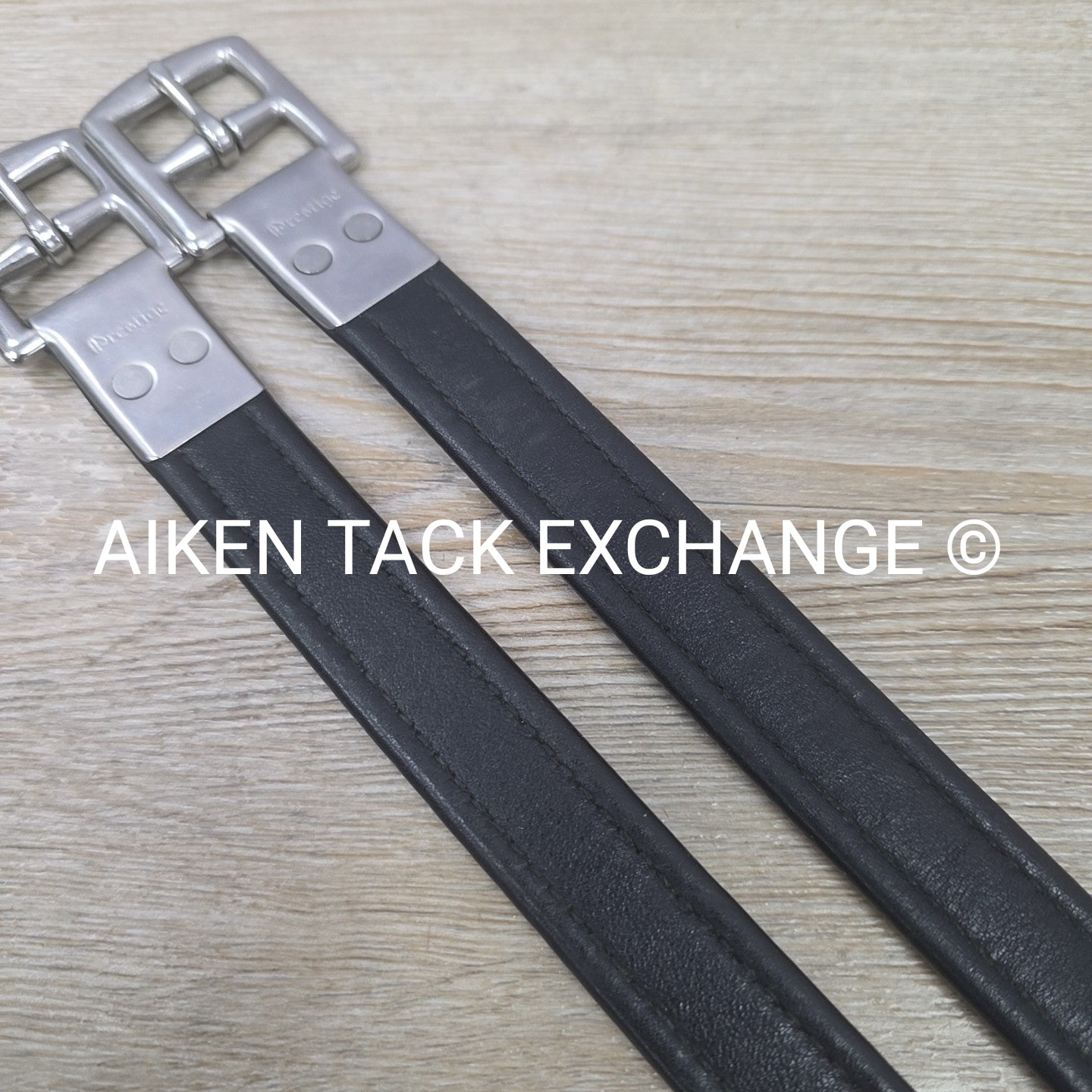 Prestige Nylon Lined Stirrup Leathers, Black, 160cm  / 63"