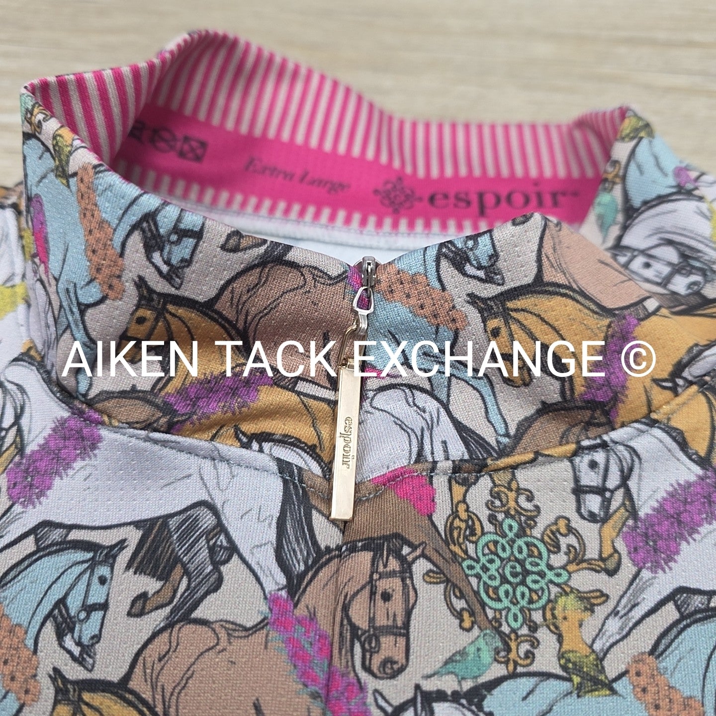 Espoir Equestrian Long Sleeve 1/4 Zip Top, Size X-Large