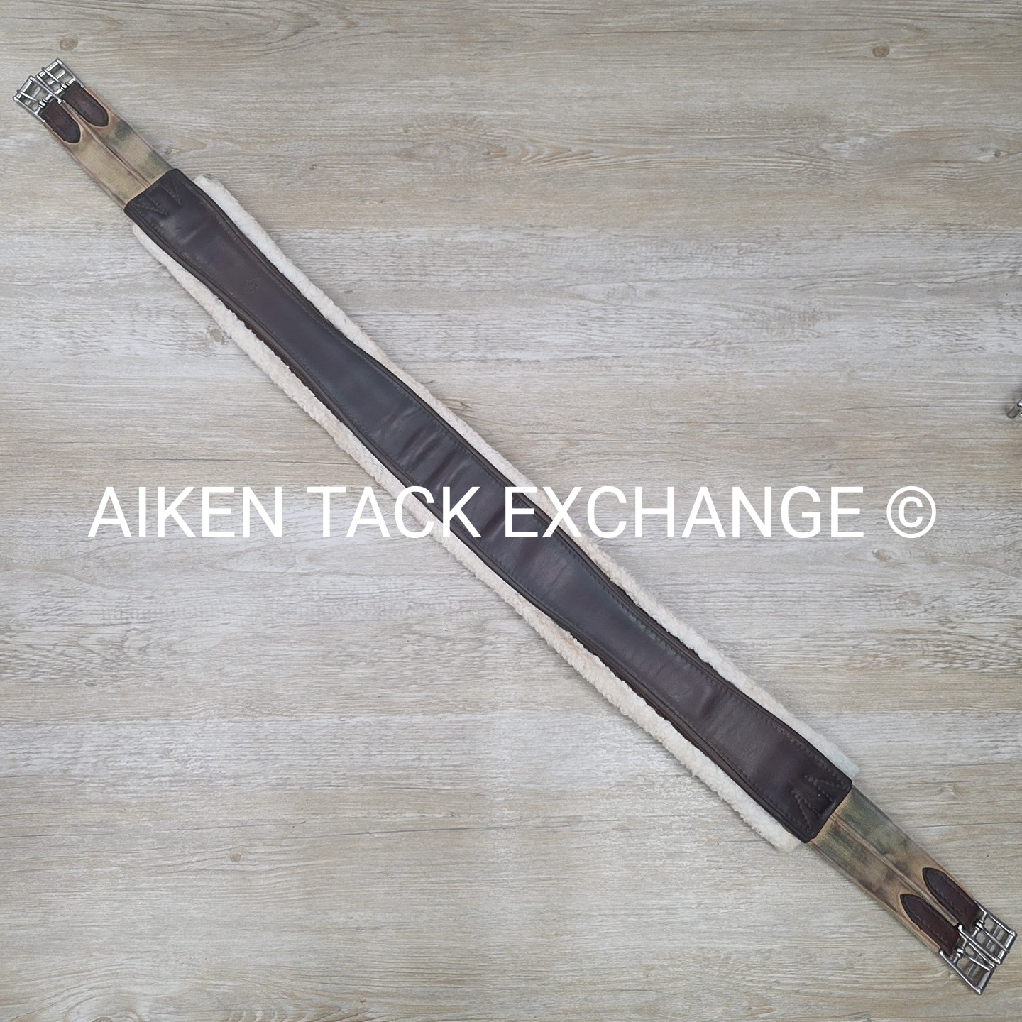 Edgewood Girth with Velcro Fleece & Double End Elastic, Brown, 56"