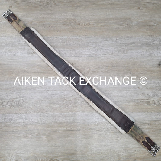 Edgewood Girth with Velcro Fleece & Double End Elastic, Brown, 56"