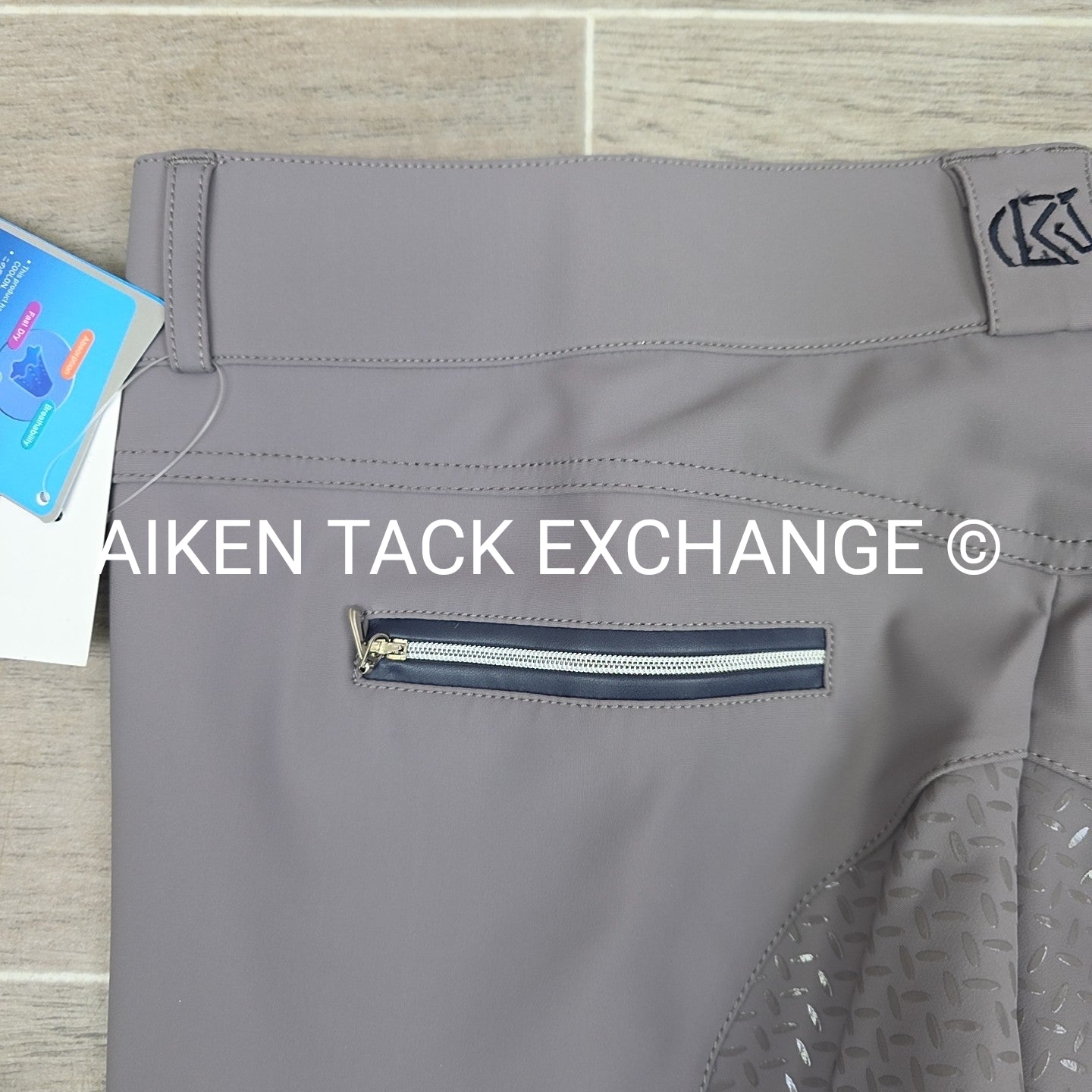 KL Select Gabrielle Full Seat Breeches, Grey/Navy, Women's Size 34R
