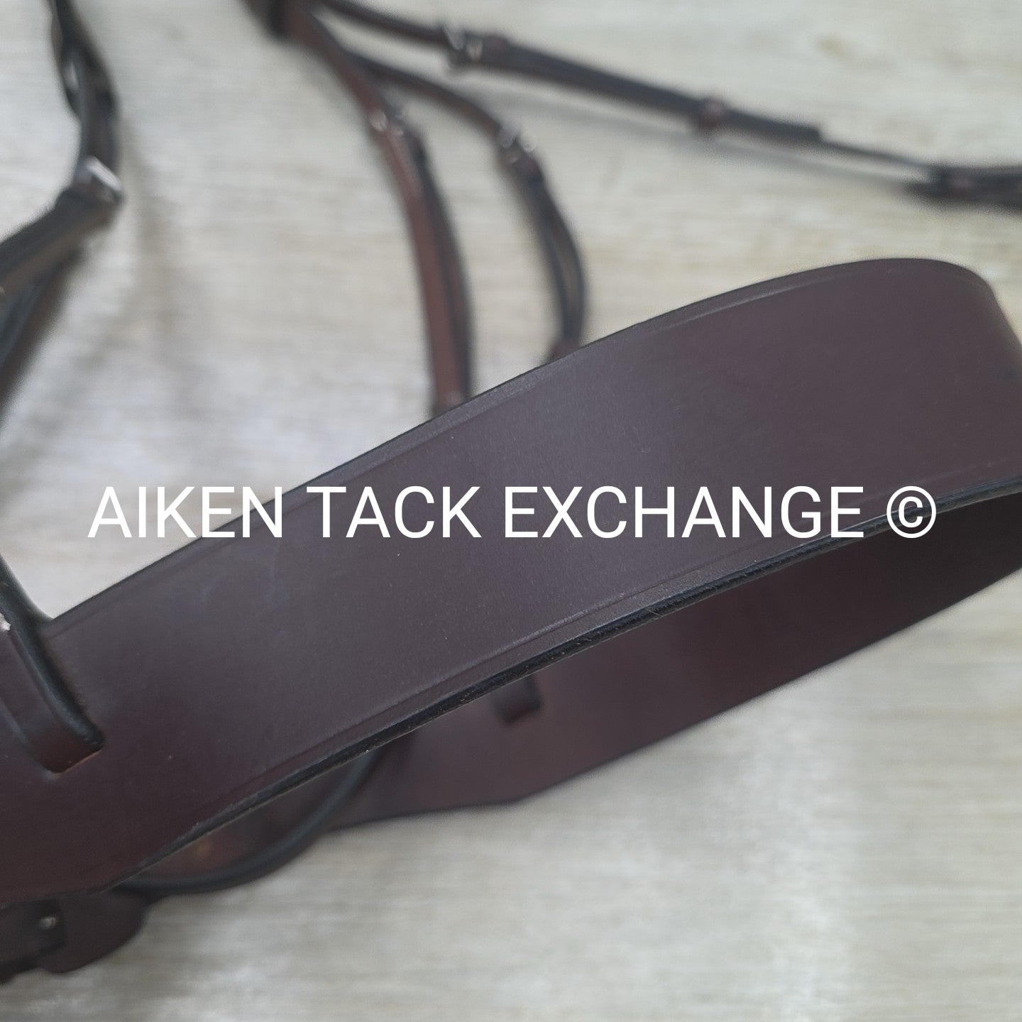 Monocrown Flat Hunt Bridle, No Reins, Brown, Oversize