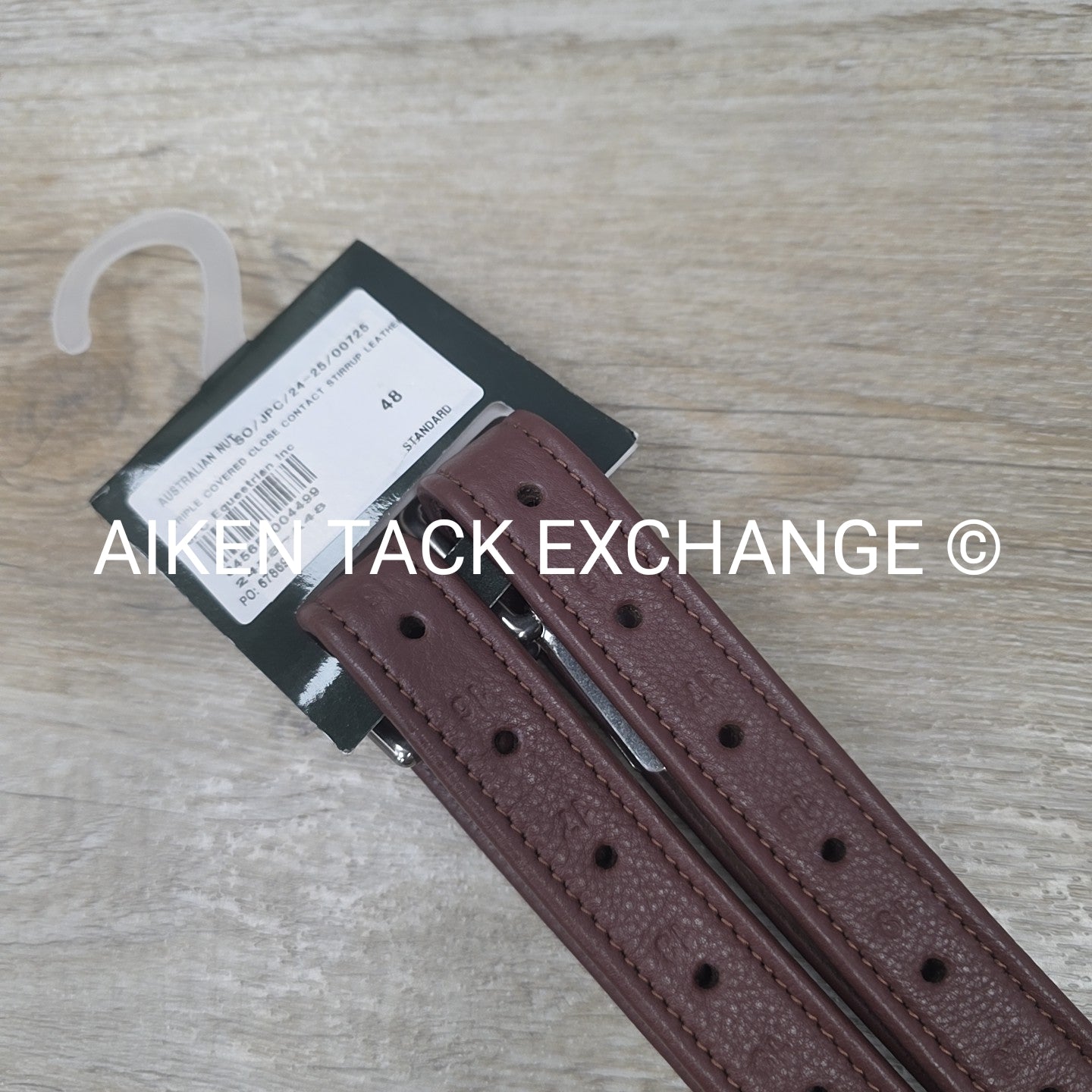 HDR Triple Covered Close Contact Stirrup Leathers, Australian Nut, 48"