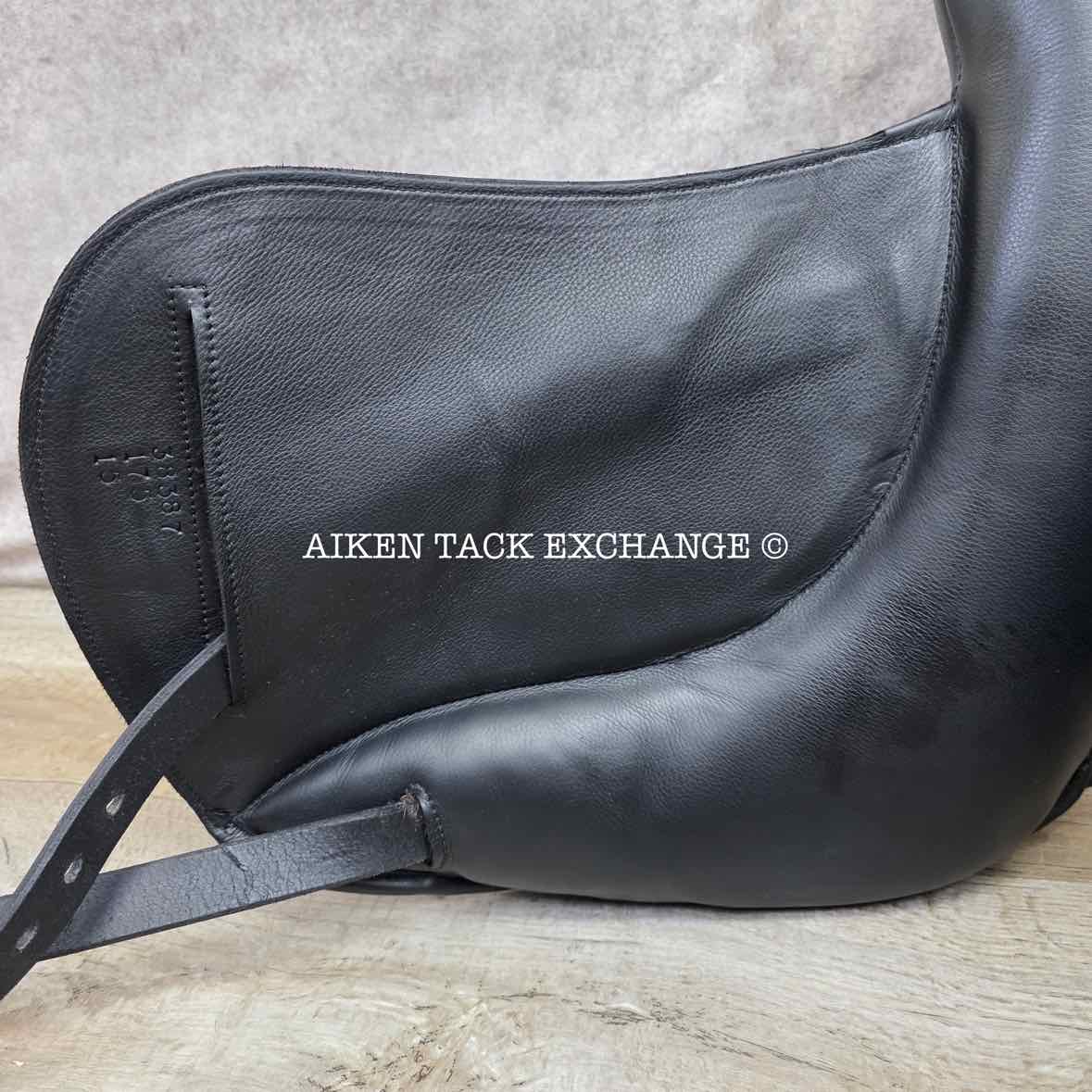 2023 Envy by Custom Saddlery Aurora Monoflap Dressage Saddle, 17.5" Seat - Short Flap, Adjustable Tree, Wool Flocked Panels